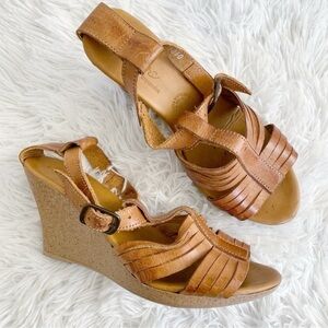 Leather Wedge Sandals Size 7